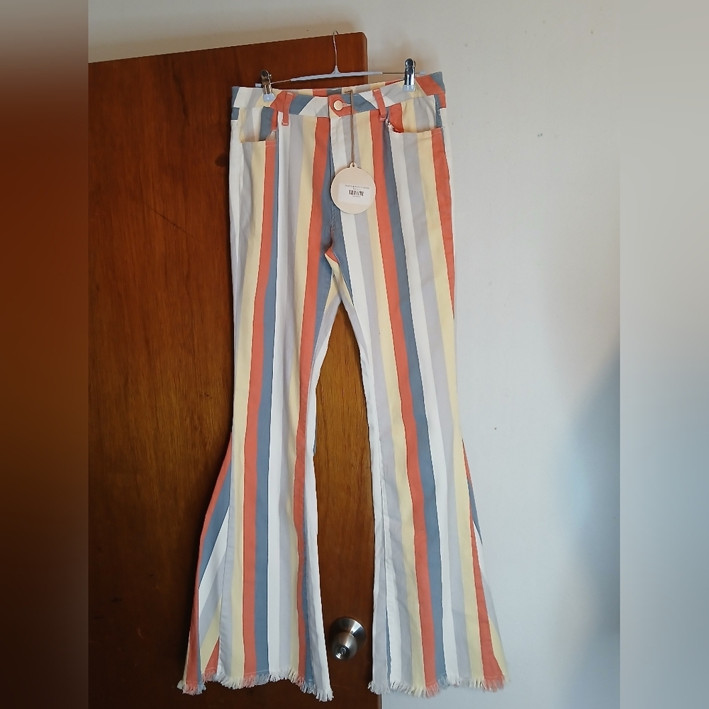 Striped Flare & Wide Leg Jeans